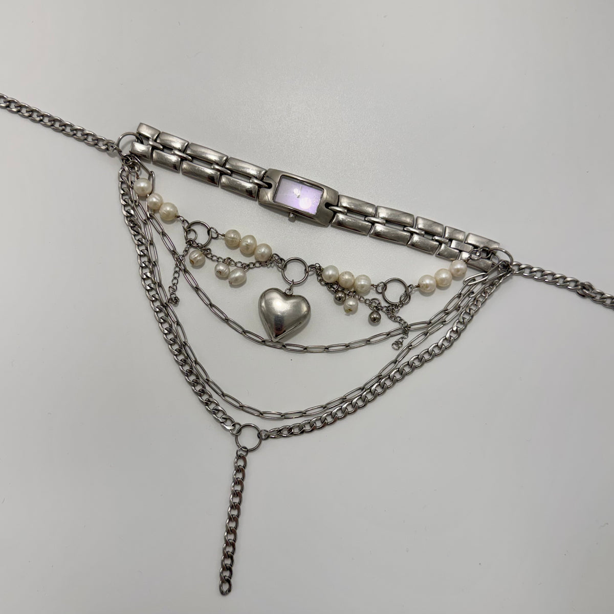 Multi-layered Experimental Watch Choker