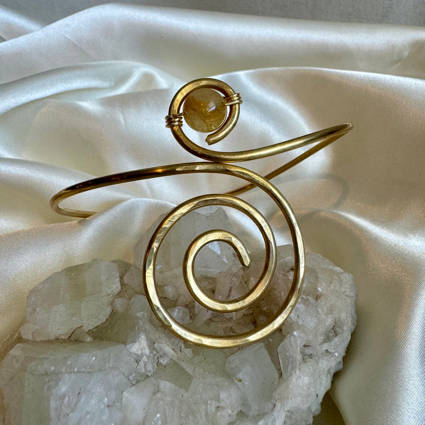 Citrine Spiral Arm Cuff