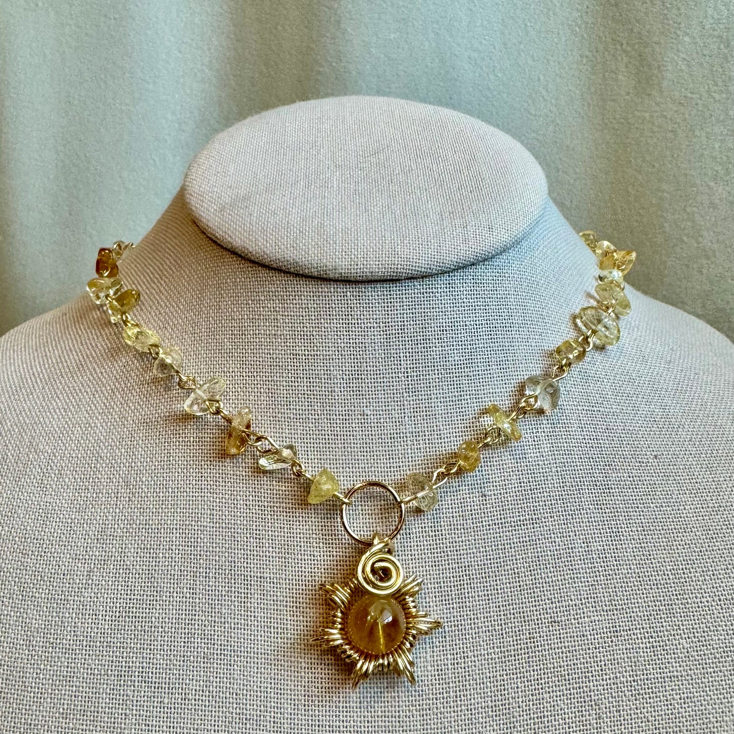 Citrine Sun Beaded Choker