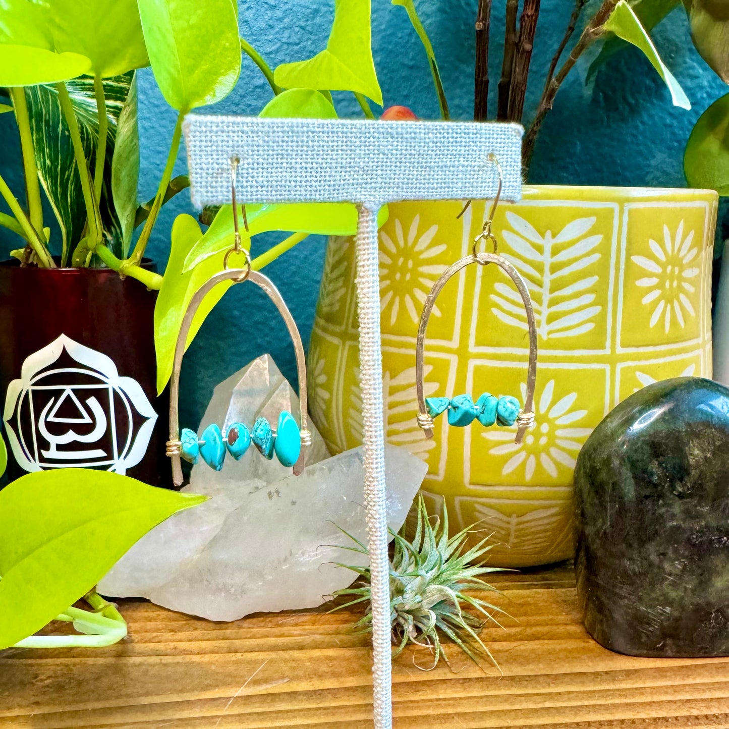 Turquoise Minimal Drop Earrings
