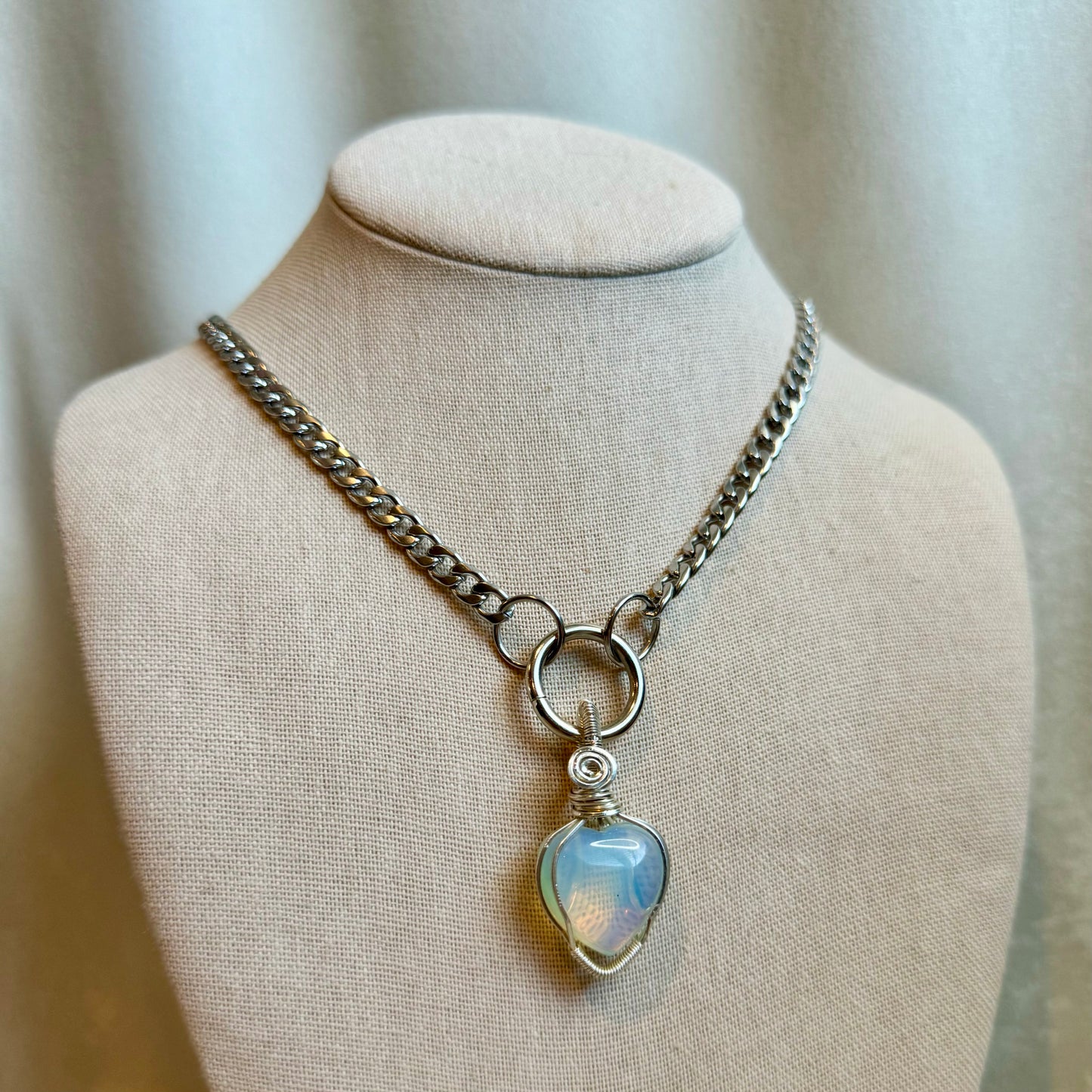 Opalite Heart Shaped Choker