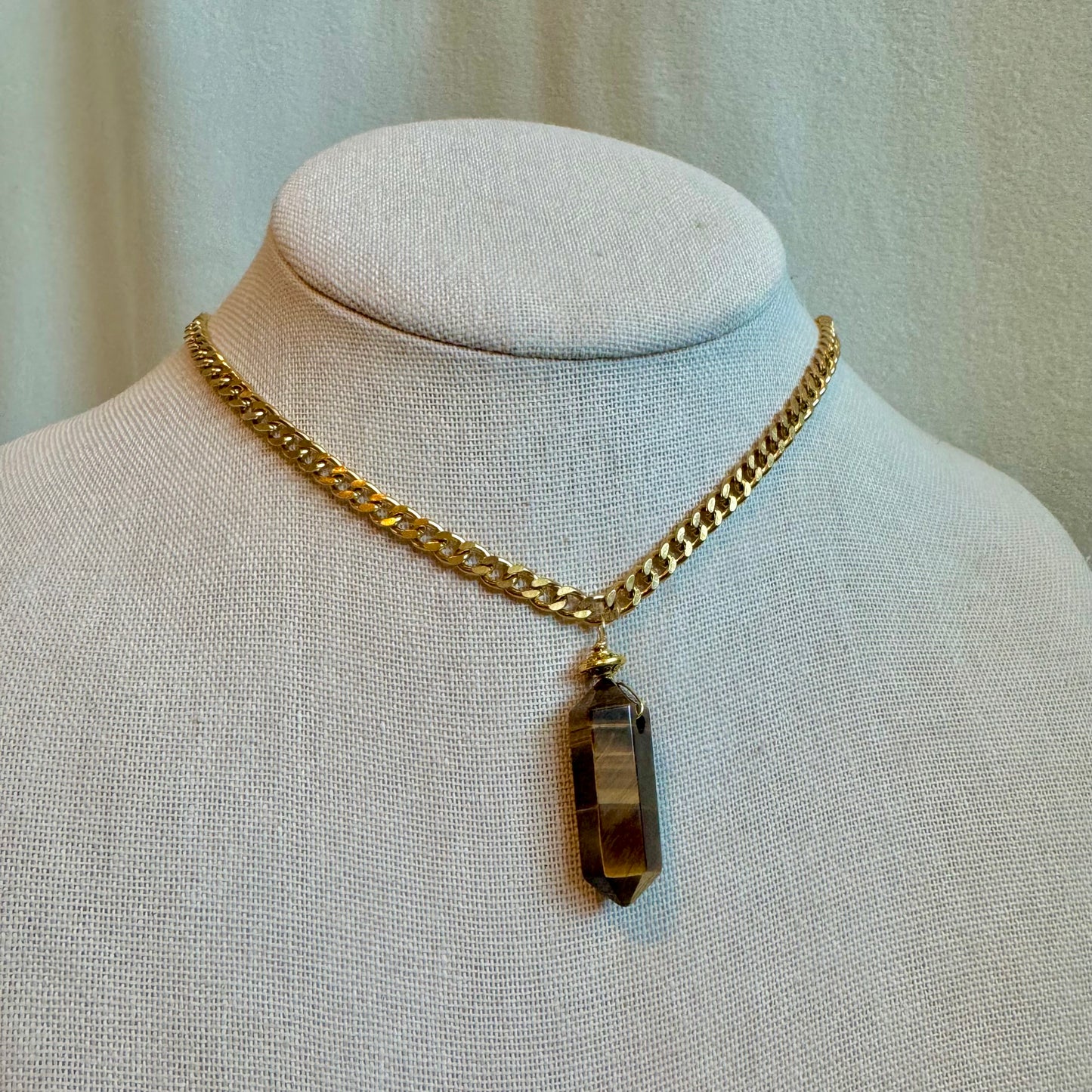 Tigers Eye Gold Pendant