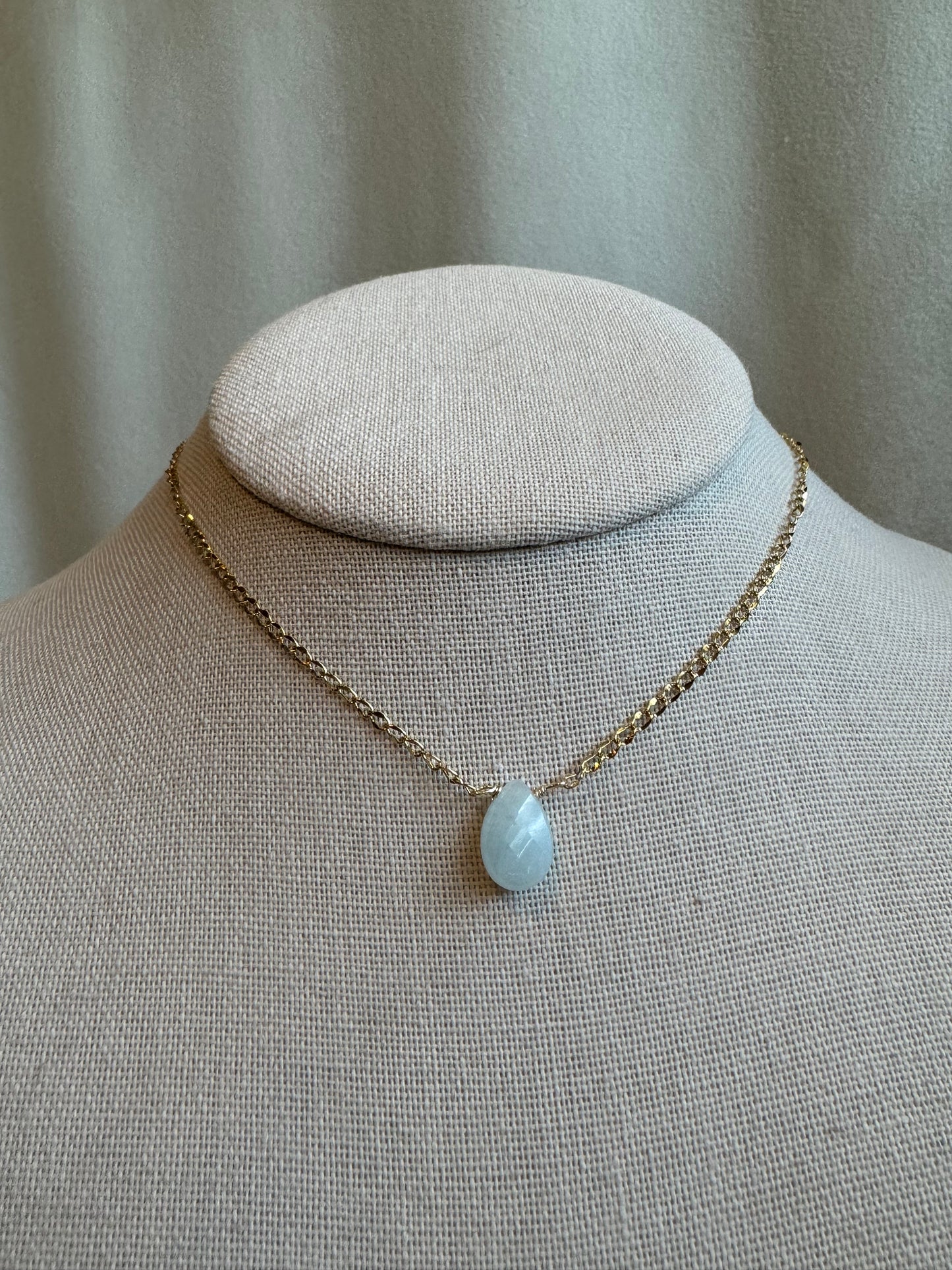Aquamarine Teardrop Choker