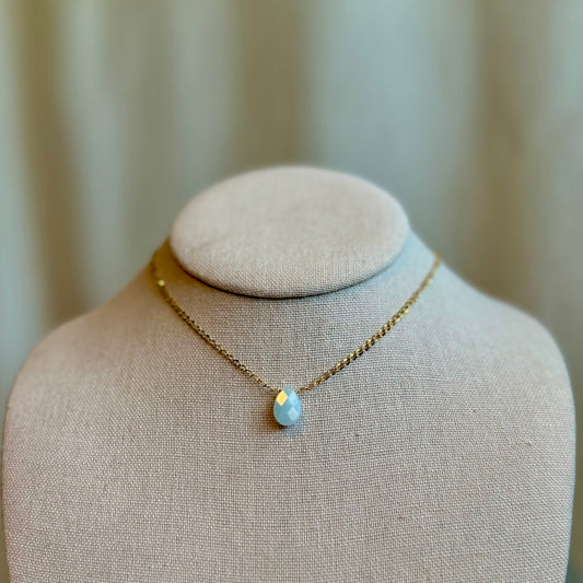 Aquamarine Teardrop Choker