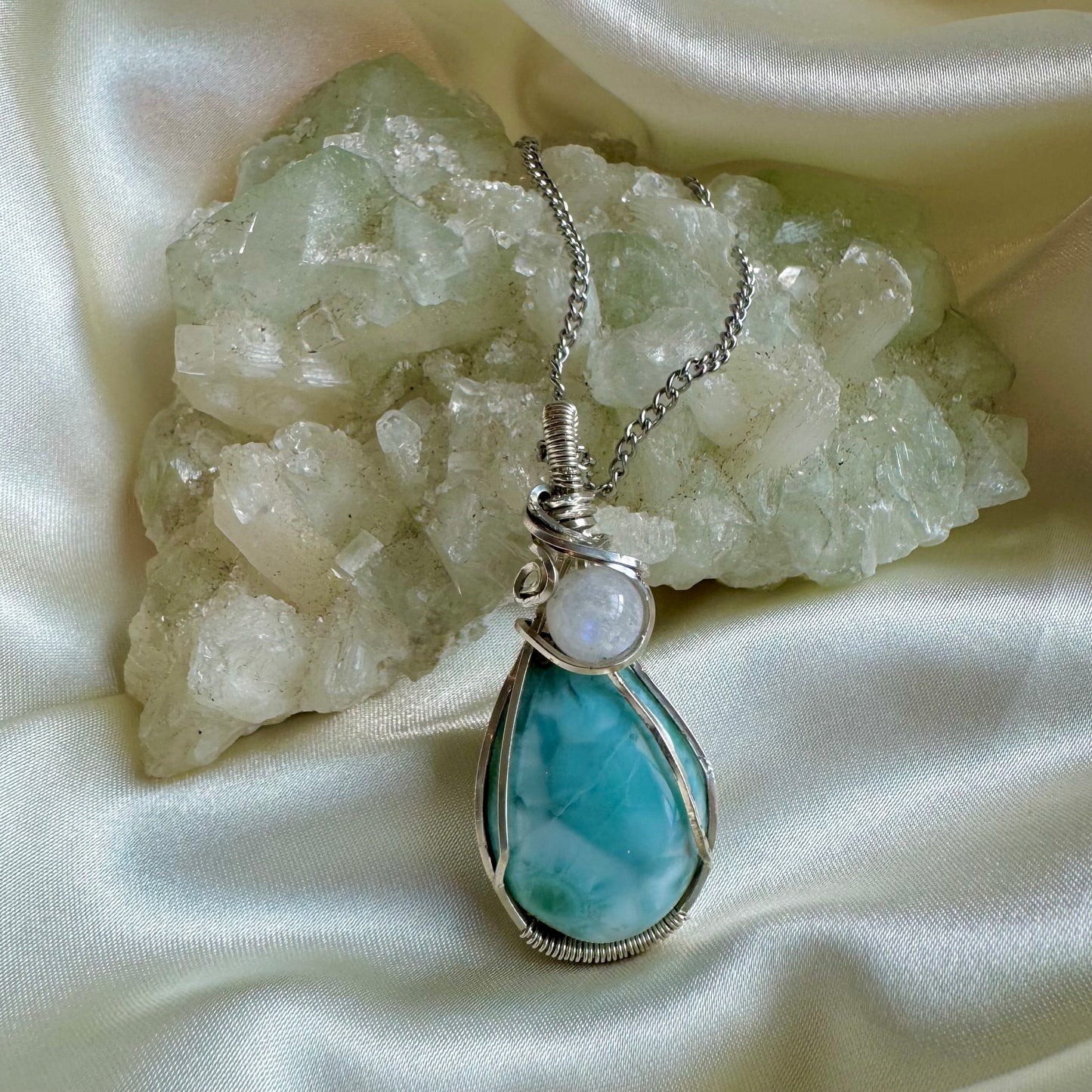 Larimar Moonstone “Sweet Tides” Pendant