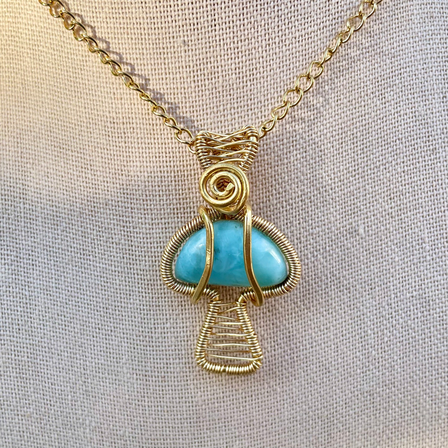 Larimar “Mushroom” Pendant
