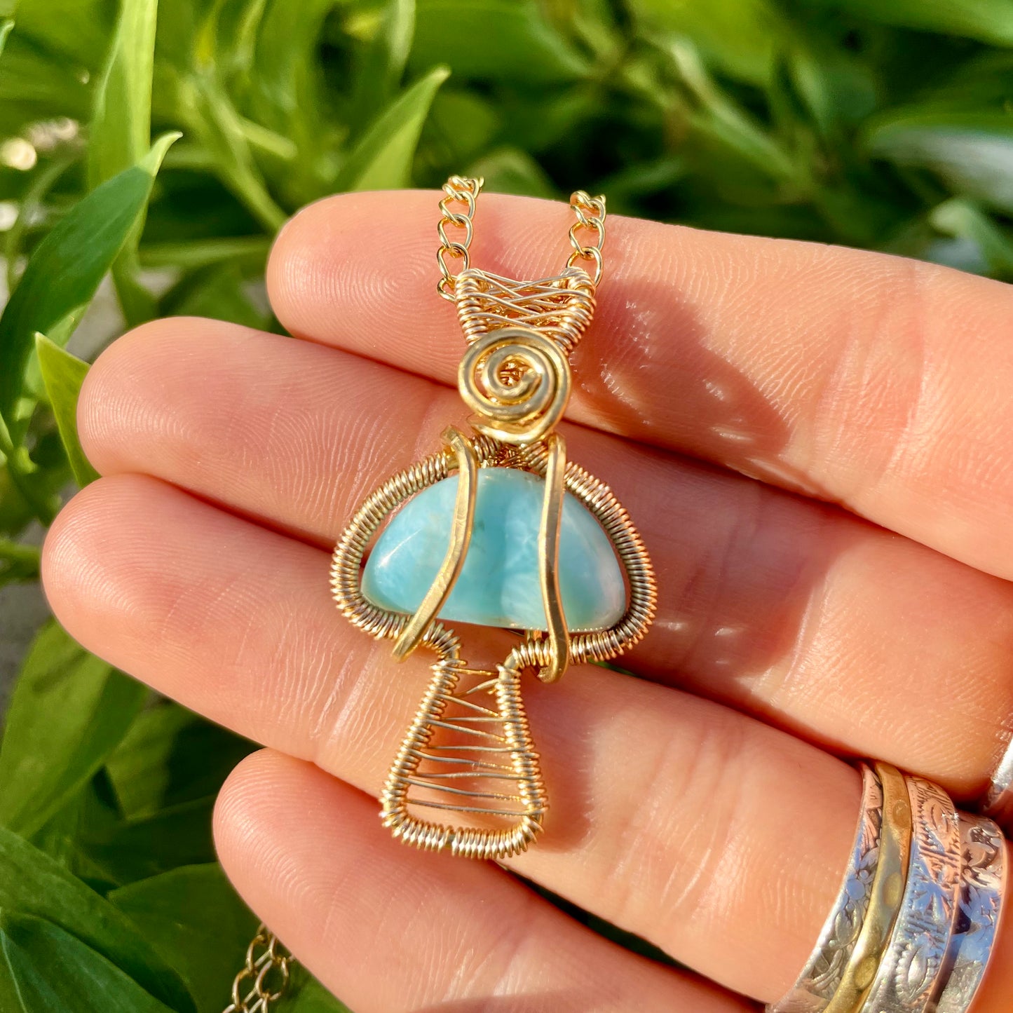 Larimar “Mushroom” Pendant