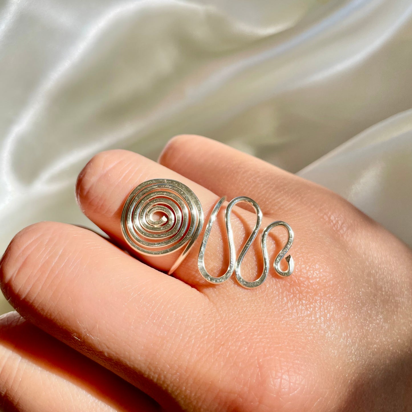 Unalome Silver Adjustable Ring