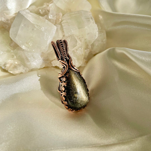 Gold Sheen Obsidian “Shadow Work” Pendant