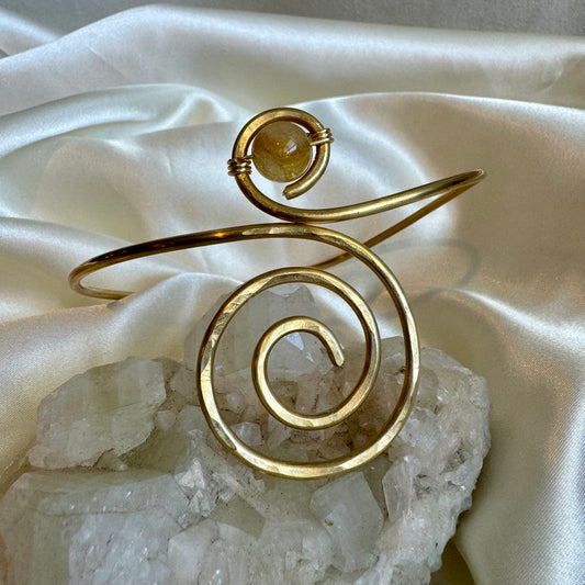 Citrine Spiral Arm Cuff