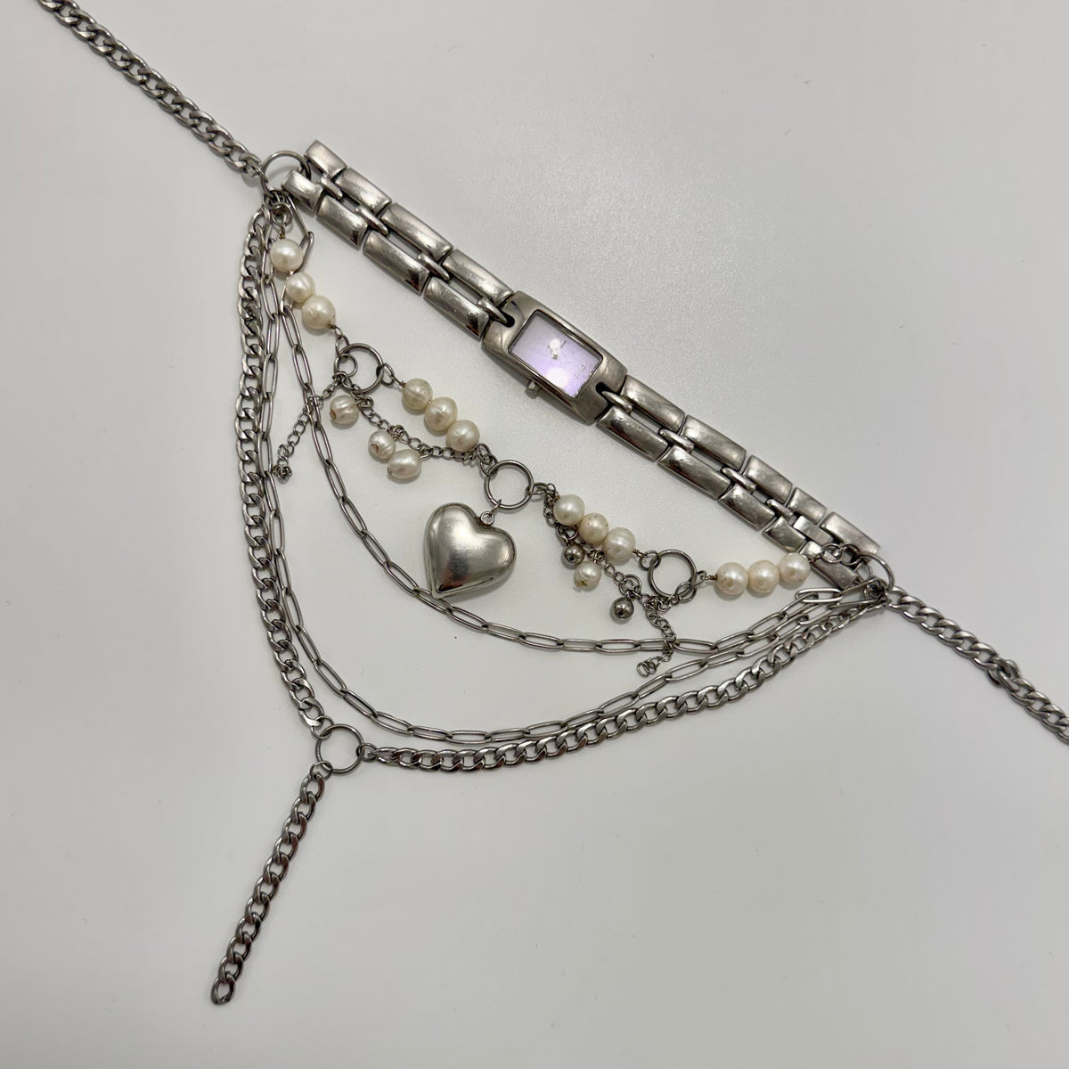 Multi-layered Experimental Watch Choker