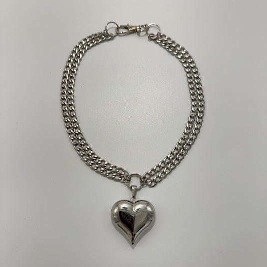 Puff Heart Layered Choker