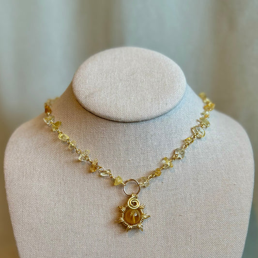 Citrine Sun Beaded Choker