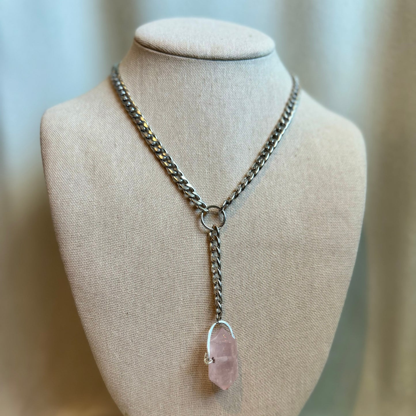 Rose Quartz Lariat