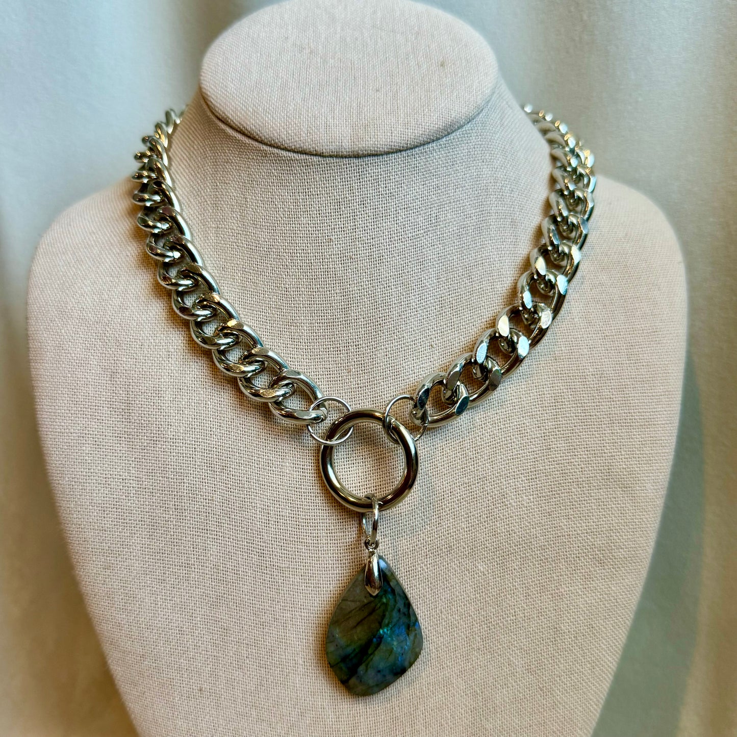 Labradorite Chunky Chain Pendant