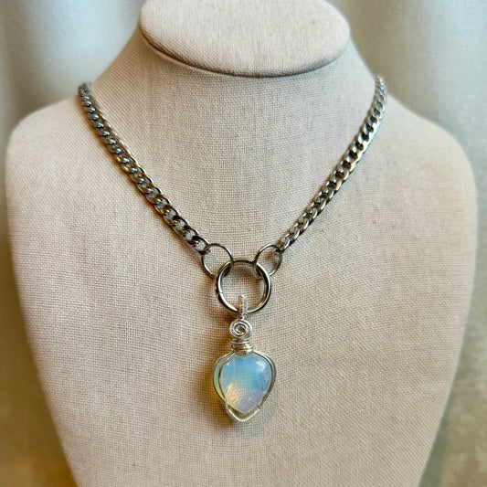 Opalite Heart Shaped Choker