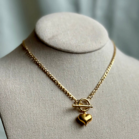 heart choker toggle clasp