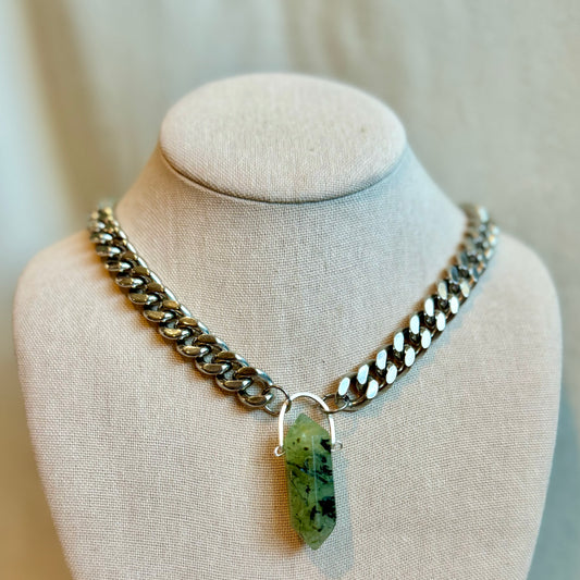 Prehnite Chunky Chain Necklace