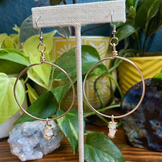 Ethiopian Opal Brass Hoops