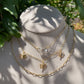 Clear Quartz Triple Layer Gold Choker