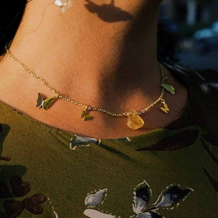 Citrine "Butterfly" Choker