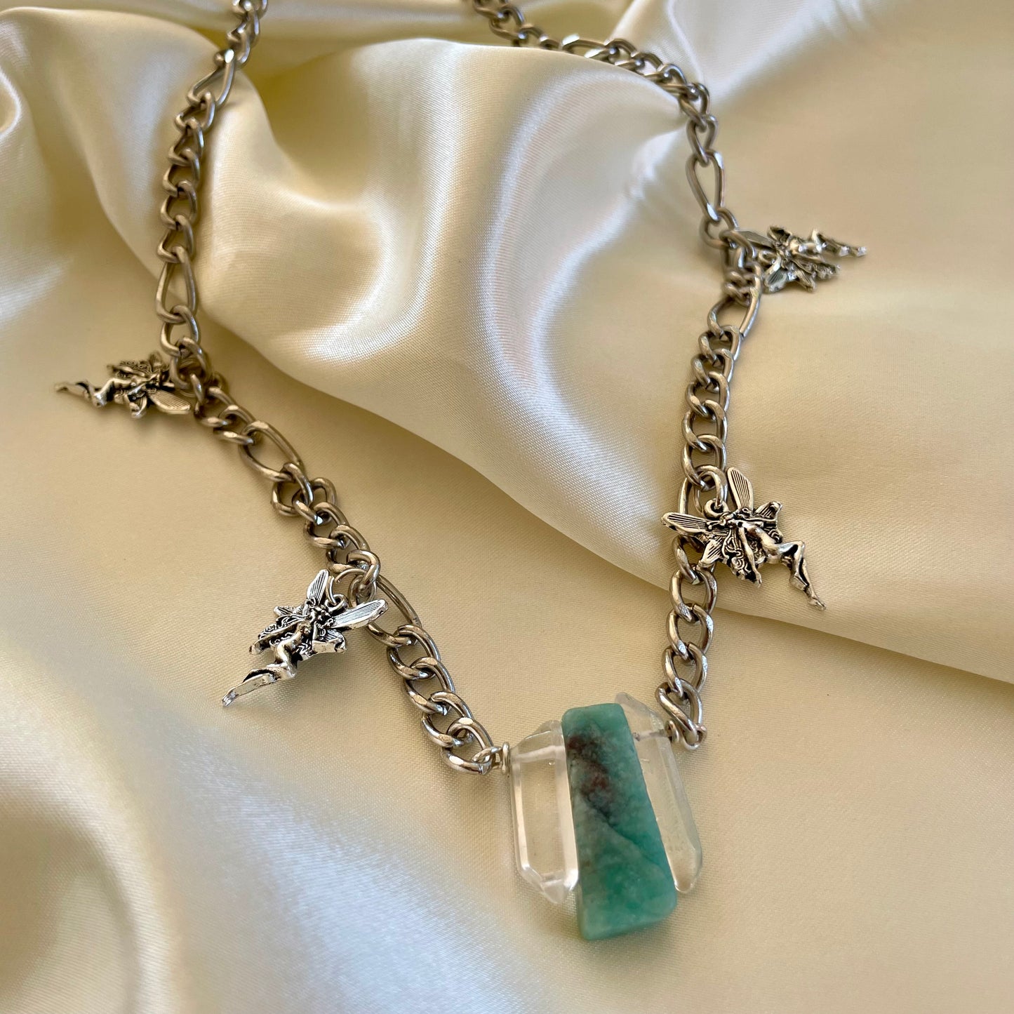 Amazonite x Clear Quartz "Fairy" Chunky Choker