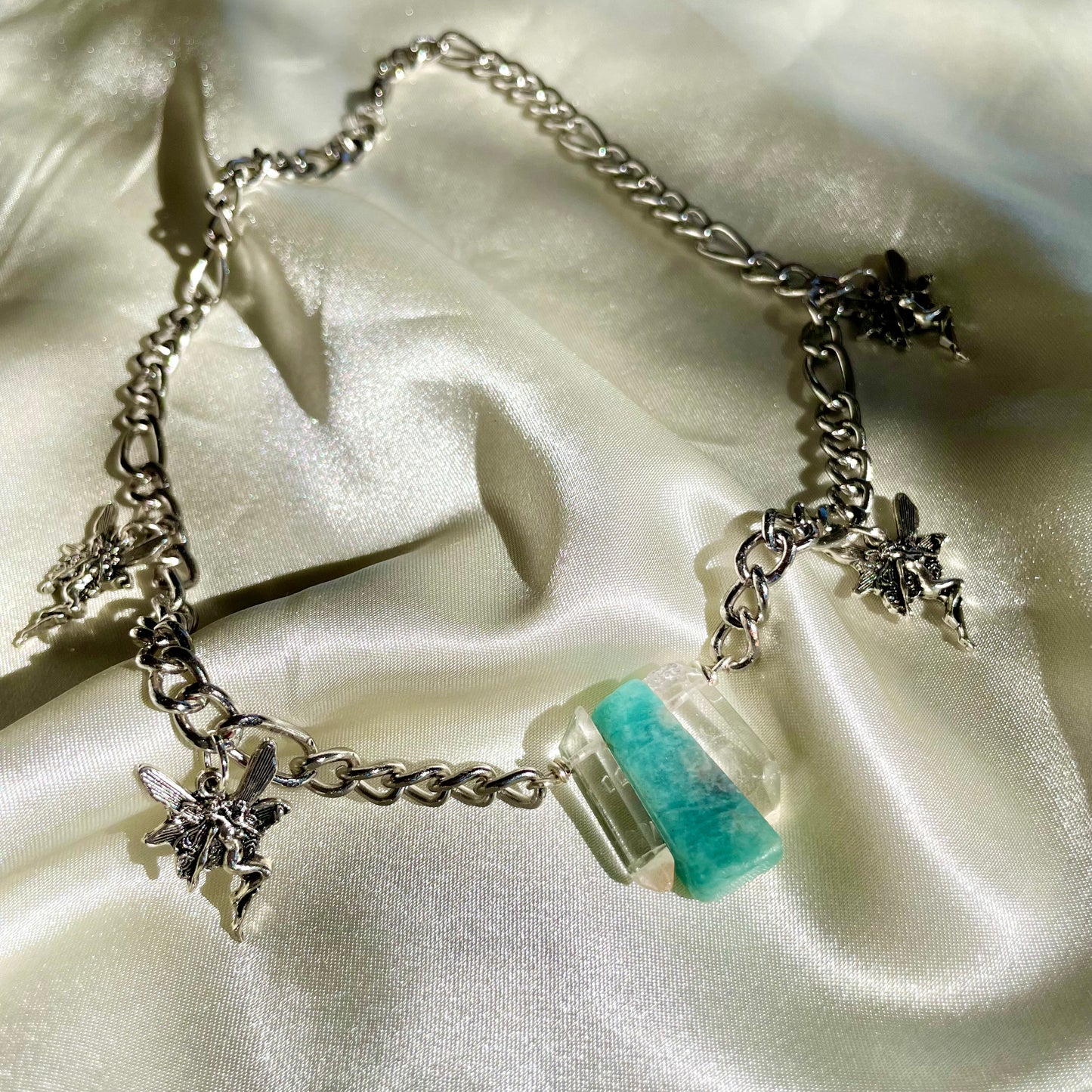 Amazonite x Clear Quartz "Fairy" Chunky Choker