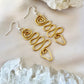 Abstract Snake Brass Earrings