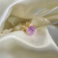 Amethyst Brass Adjustable Ring